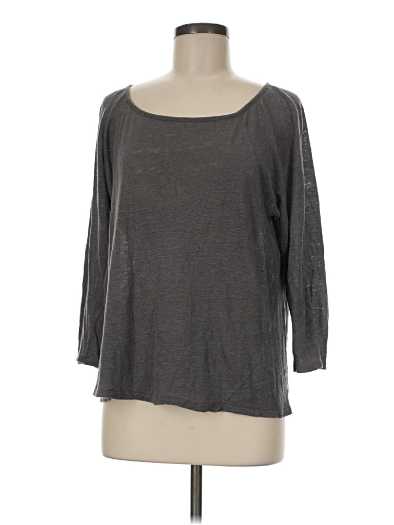 Pre-owned Garnet Hill Long Sleeve T-shirt In Gray