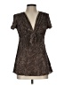 Connected Apparel Brown Short Sleeve Blouse Size 10 (petite) - photo 1