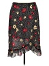 Harold's 100% Silk Floral Black Silk Skirt Size 8 - photo 1