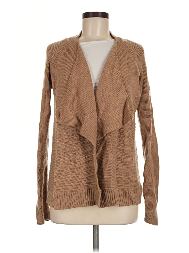 Pre-owned Tahari Wool Cardigan Sweater In Tan
