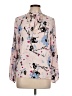 Kaari Blue Floral Pink Long Sleeve Blouse Size L - photo 1