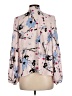 Kaari Blue Floral Pink Long Sleeve Blouse Size L - photo 2