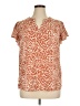 Maurices 100% Polyester Animal Print Orange Short Sleeve Blouse Size XL - photo 1