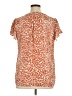 Maurices 100% Polyester Animal Print Orange Short Sleeve Blouse Size XL - photo 2