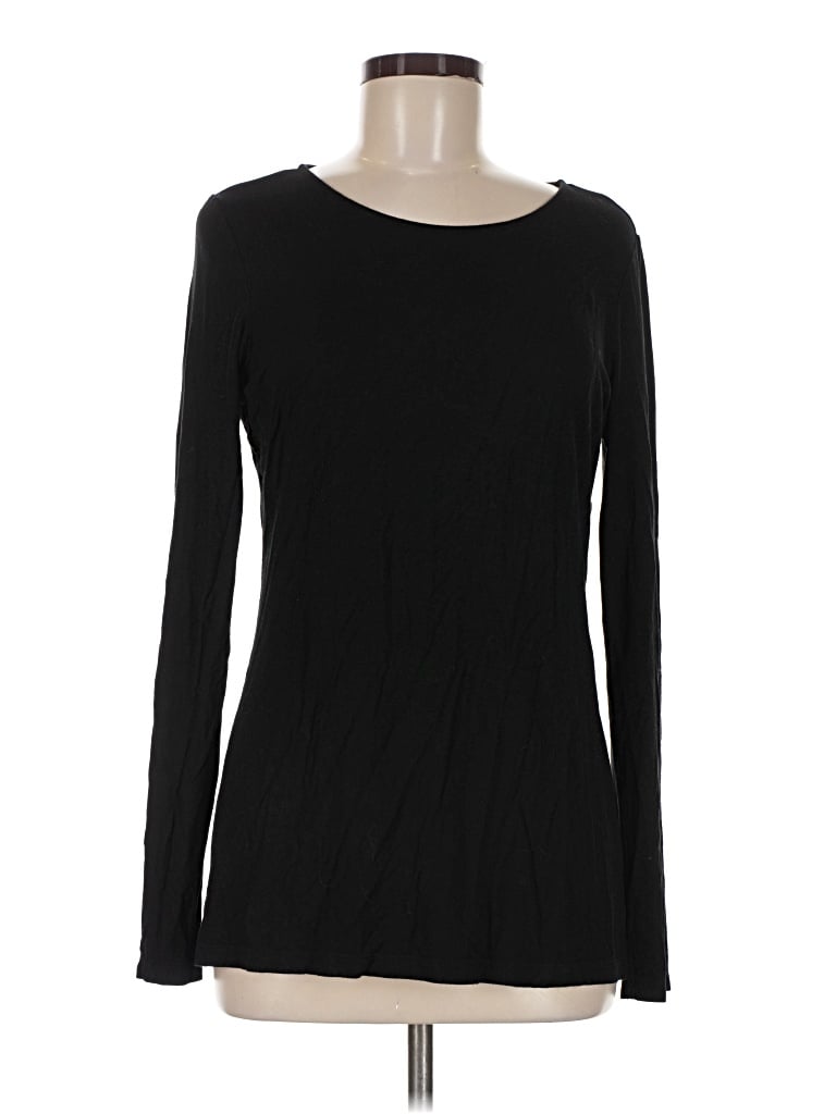 Pre-owned Max Studio Long Sleeve T-shirt In Black
