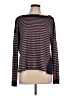 Wrap 100% Linen Stripes Purple Pullover Sweater Size L - photo 1