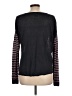 Wrap 100% Linen Stripes Purple Pullover Sweater Size L - photo 2