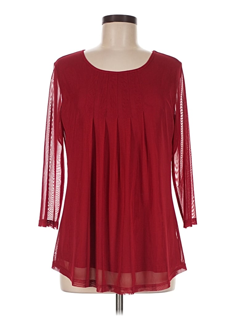 Pre-owned Assorted Brands 3/4 Sleeve Blouse In Red