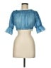 LoveShackFancy 100% Cotton Blue Short Sleeve Blouse Size M - photo 1