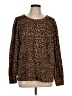 Ann Taylor LOFT 100% Cotton Animal Print Brown Pullover Sweater Size XL - photo 1