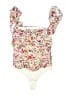 Astr 100% Polyester Floral Ivory One Piece Swimsuit Size S - photo 1