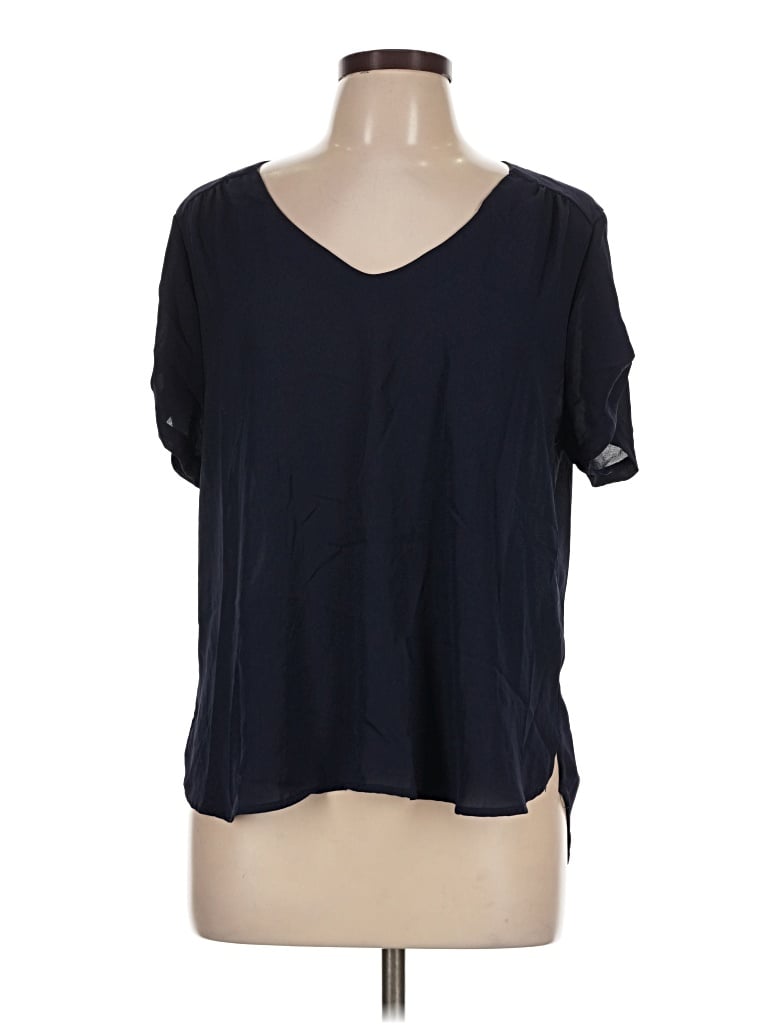 Pre-owned Lily White Short Sleeve Top Black V-neck Tops