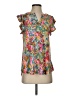 Dear Scarlett Floral Pink Short Sleeve Blouse Size S - photo 1