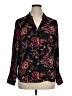 Liz Claiborne 100% Polyester Floral Black Long Sleeve Blouse Size XL - photo 1