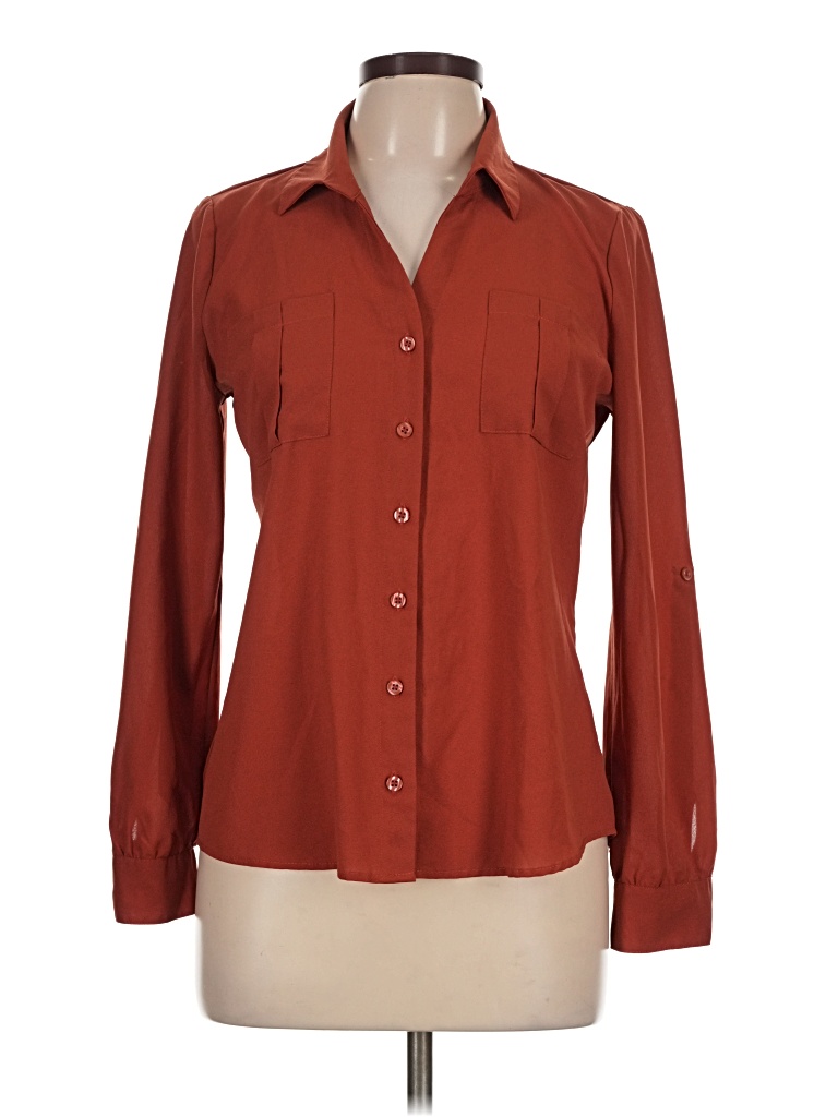Pre-owned Mine Long Sleeve Blouse In Brown