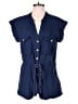 Blue Blush 100% Cotton Solid Blue Romper Size Lg  - photo 1