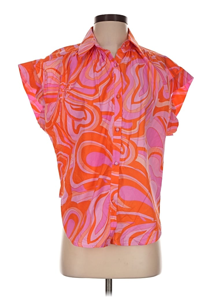 Pre-owned Karlie Short Sleeve Blouse In Orange