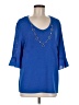 Alfred Dunner Blue 3/4 Sleeve Top Size M - photo 1
