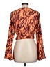 Topshop 100% Polyester Orange Long Sleeve Top Size 10 - photo 2
