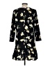 Halogen 100% Polyester Print Black Casual Dress Size Med Petite - photo 2