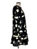 Halogen 100% Polyester Print Black Casual Dress Size Med Petite - photo 4