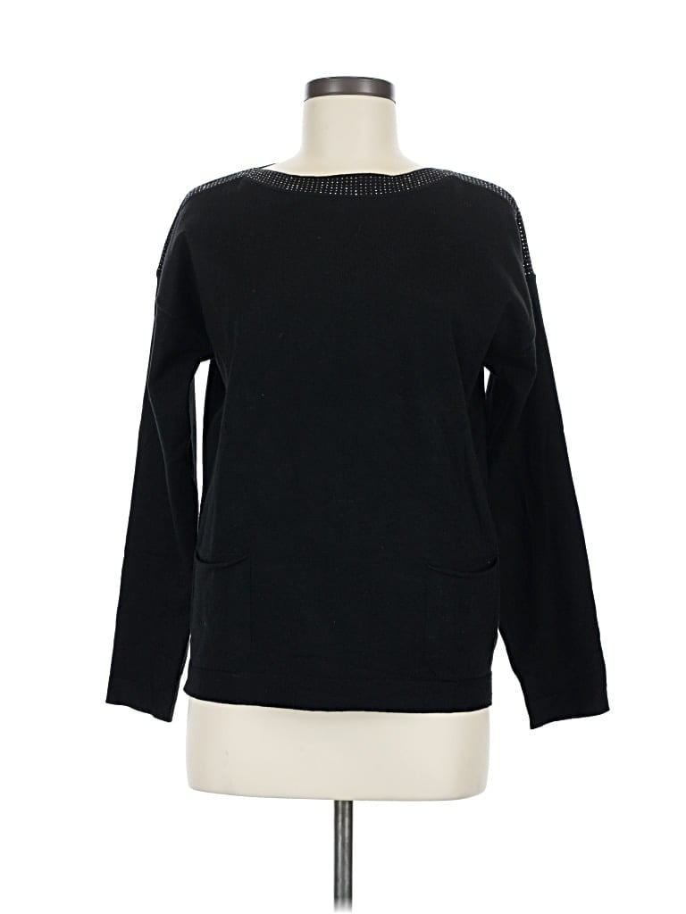 Pre-owned Renuar Long Sleeve Top Black Boatneck Tops