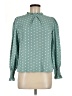 Shein 100% Polyester Polka Dots Teal Long Sleeve Blouse Size M - photo 1