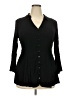 Torrid Black 3/4 Sleeve Button-Down Shirt Size 2X Plus (2) - photo 1
