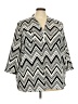 Jaclyn Smith 100% Polyester Chevron-herringbone Silver 3/4 Sleeve Blouse Size 3X - photo 1
