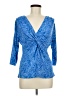 Fresh Produce 100% Rayon Blue 3/4 Sleeve Blouse Size M - photo 1