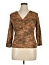 Fashion Bug Brown Long Sleeve Blouse Size XL - photo 1