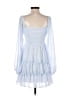 madden nyc 100% Polyester Checkered-gingham Blue Cocktail Dress Size S - photo 2