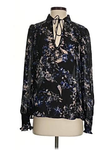 Parker Long Sleeve Silk Top (view 1)