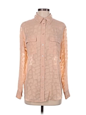 Equipment Long Sleeve Silk Top (view 1)