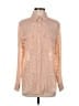 Equipment 100% Silk Polka Dots Tan Long Sleeve Silk Top Size S - photo 1