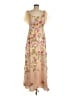 Shein 100% Polyester Floral Tan Cocktail Dress Size 8 - photo 1