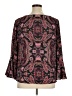 Counterparts 100% Polyester Paisley Black Long Sleeve Blouse Size XL - photo 2