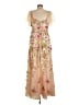 Shein 100% Polyester Floral Tan Cocktail Dress Size 8 - photo 2