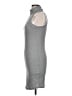 Bozzolo Solid Gray Casual Dress Size L - photo 5