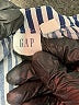 Gap 100% Rayon Stripes Blue Short Sleeve Blouse Size M - photo 8
