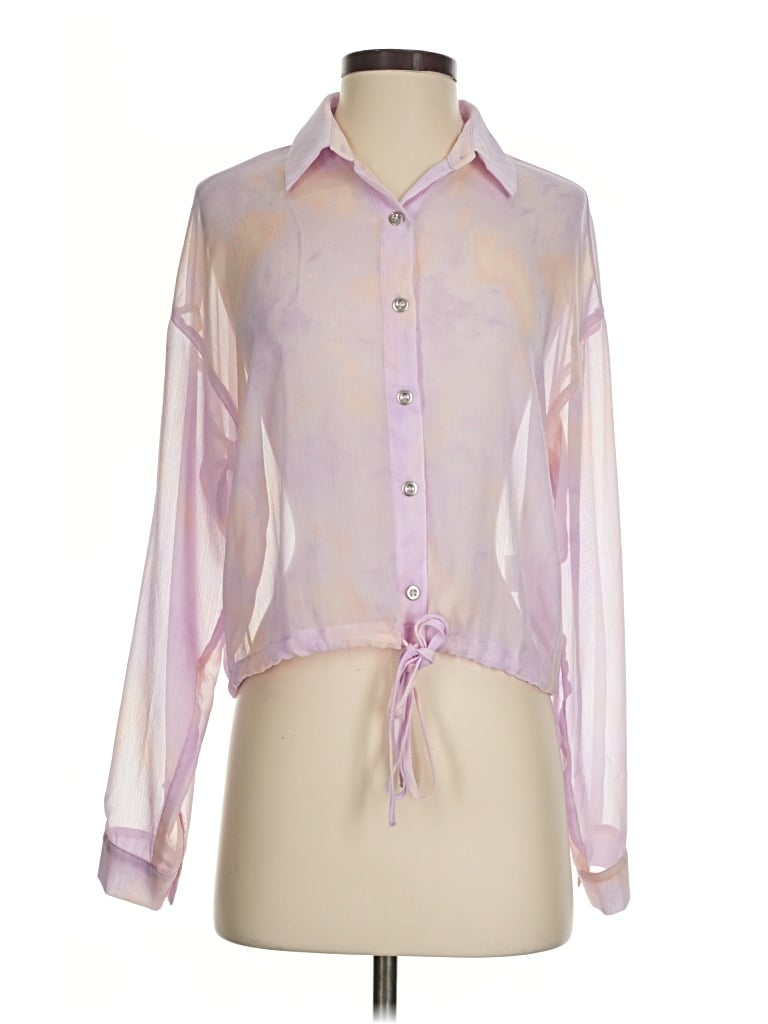 Pre-owned Forever 21 Long Sleeve Blouse In Pink