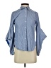 BCBGMAXAZRIA 100% Cotton Blue Long Sleeve Blouse Size XXS - photo 1