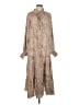 Assorted Brands 100% Polyester Paisley Tan Casual Dress Size M - photo 1