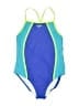 Speedo Color Block Blue One Piece Swimsuit Size 16 - photo 1