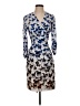 Phoebe Couture 100% Polyester Print Blue Cocktail Dress Size 6 - photo 1