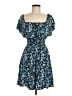 Assorted Brands 100% Viscose Floral Blue Casual Dress One size - photo 1