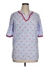 Vineyard Vines 100% Cotton Blue Short Sleeve Blouse Size 16 - photo 1