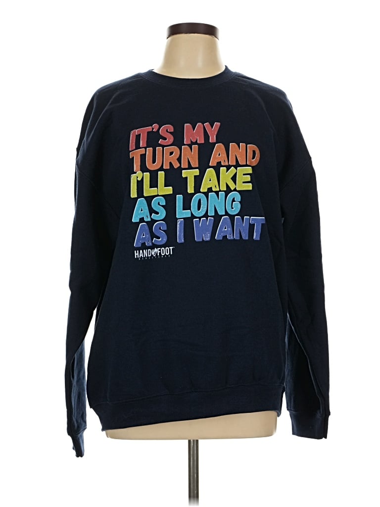 Pre-owned Gildan Sweatshirt In Blue