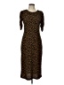 Lush Animal Print Brown Casual Dress Size L - photo 1