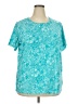 Basic Editions 100% Cotton Teal Short Sleeve Top Size 2X - photo 1